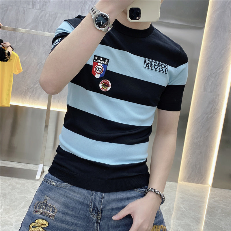 Big Stripes with Patch Short Sleeve T-Shirt
