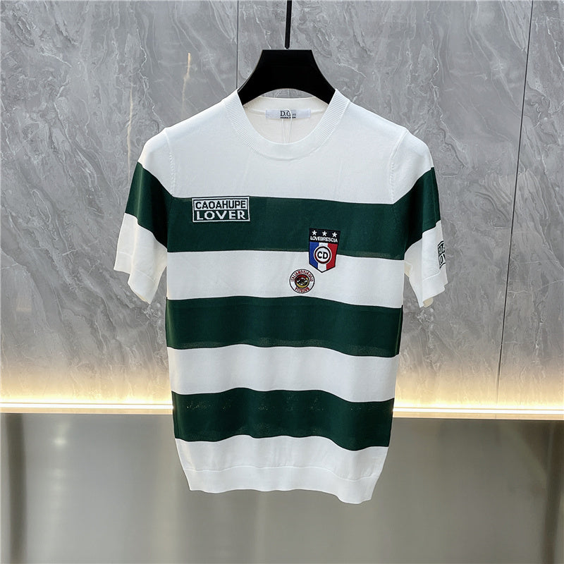 Big Stripes with Patch Short Sleeve T-Shirt