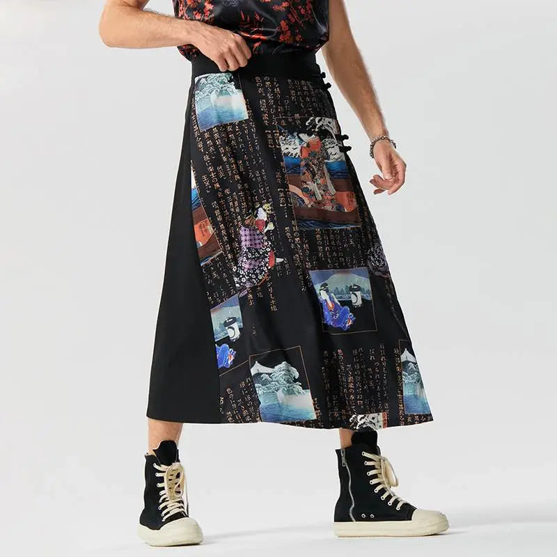 Printed Loose Irregular Skirt