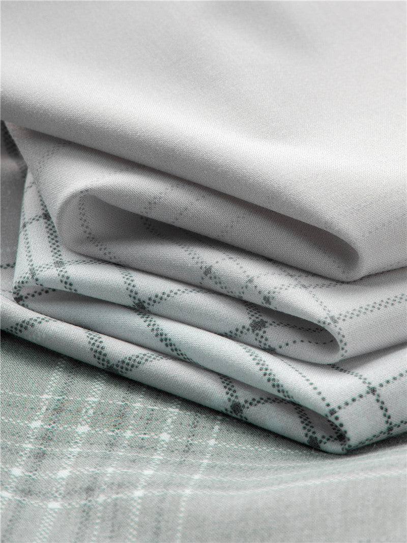 Gradient Plaid Pattern Polyester Shirt