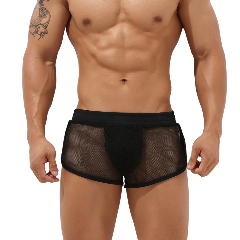 See-Through Mesh Sew Style Man Boxer