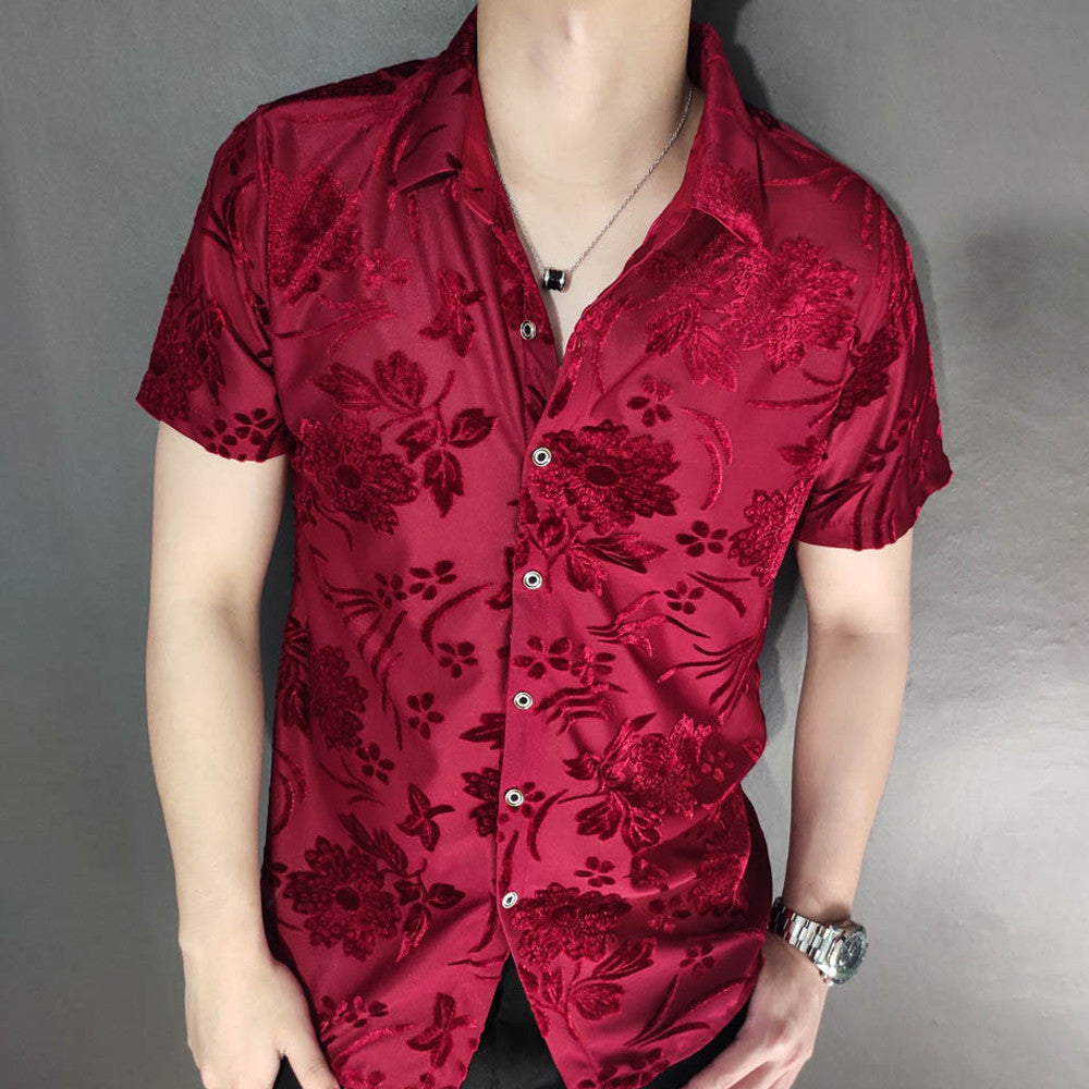 Floral Velvet Men's Shirt