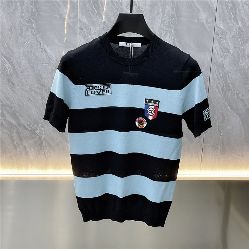 Big Stripes with Patch Short Sleeve T-Shirt