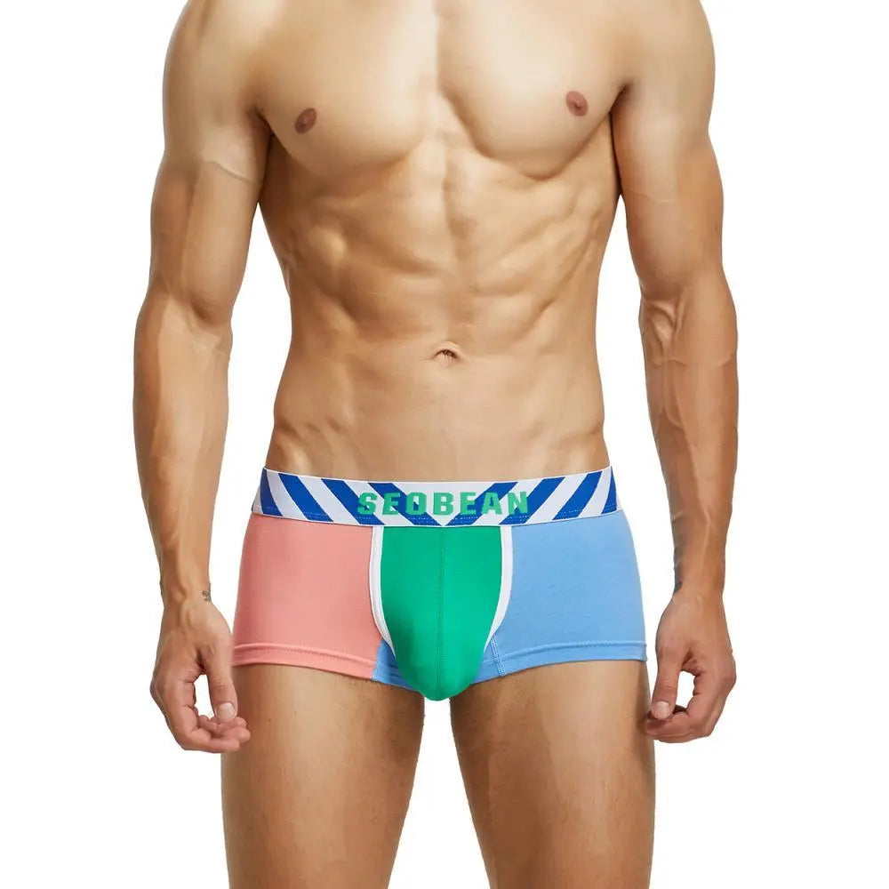 Patchwork Color Cotton Boxer