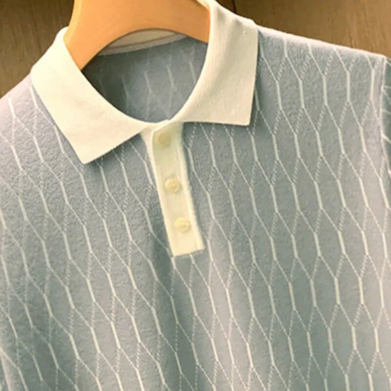 Diamond Geometric Pattern Polo Shirt