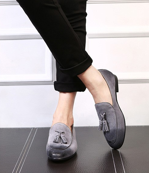 Italian Style Tasselled Men Loafers Shoes with Gradient Toe - FanFreakz