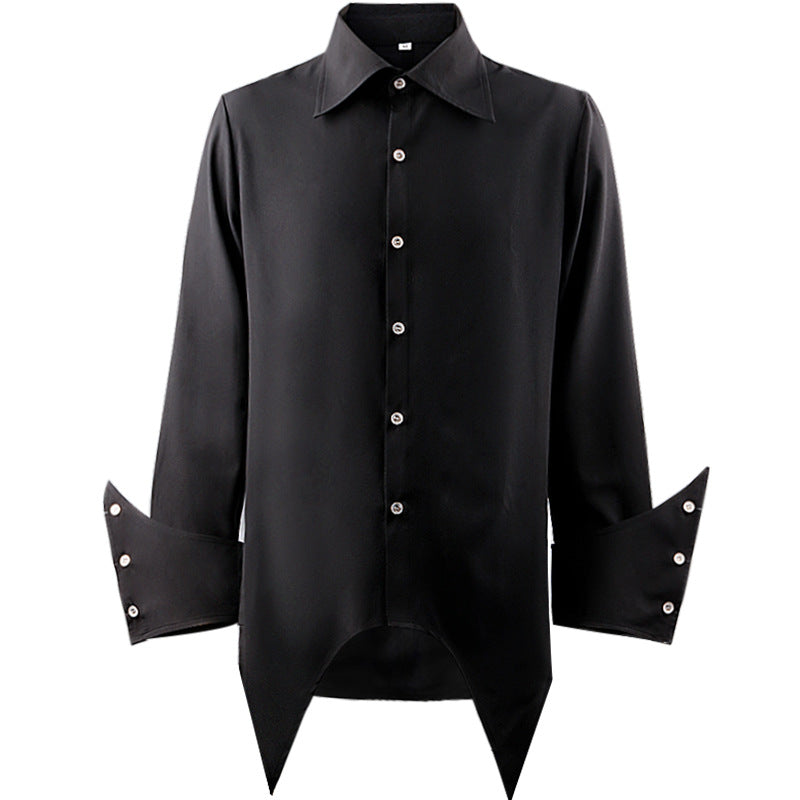 Solid Black Rock Polyester Shirt