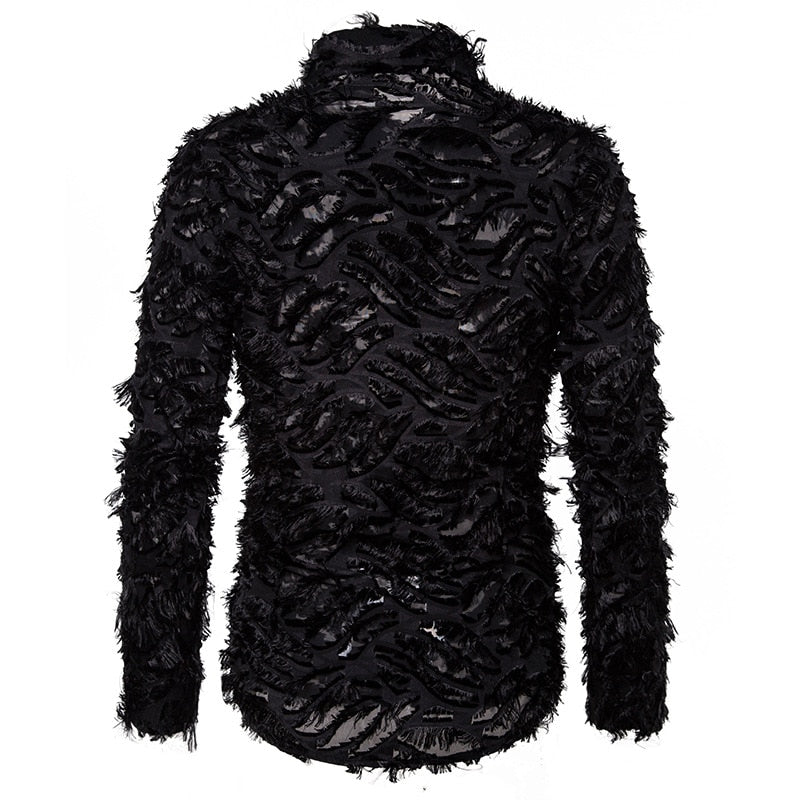 Full Feather Design Long-Sleeved Shirt