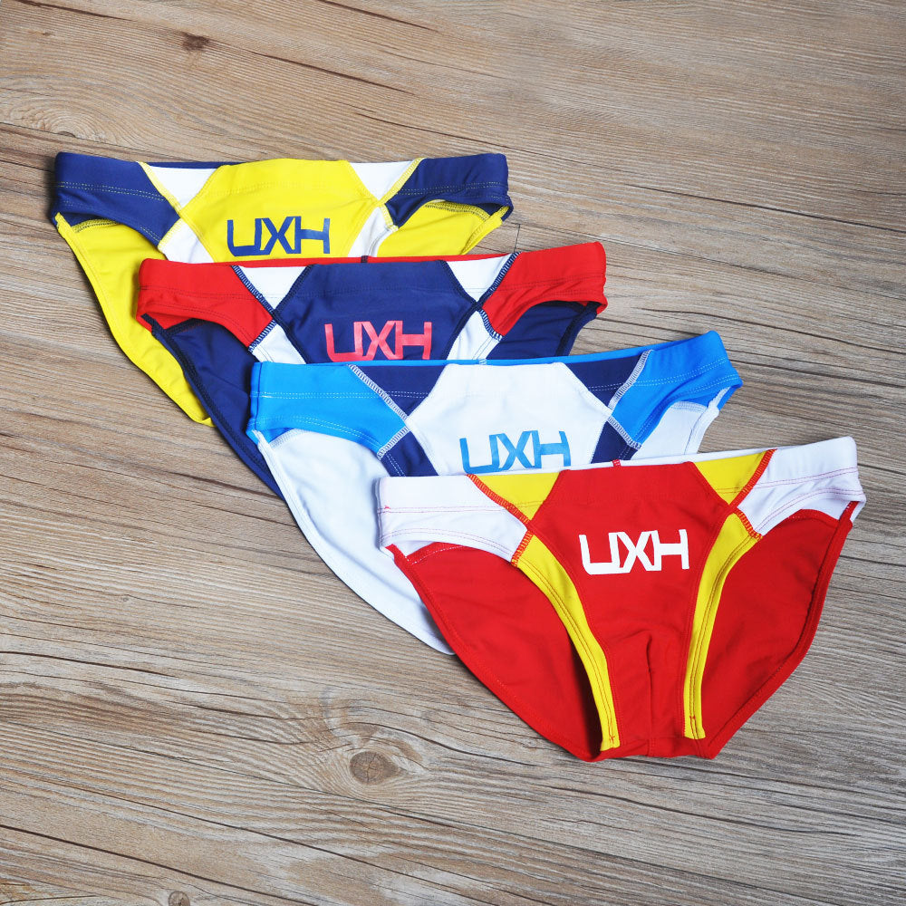 Colored Patchwork and Letter Printed Briefs