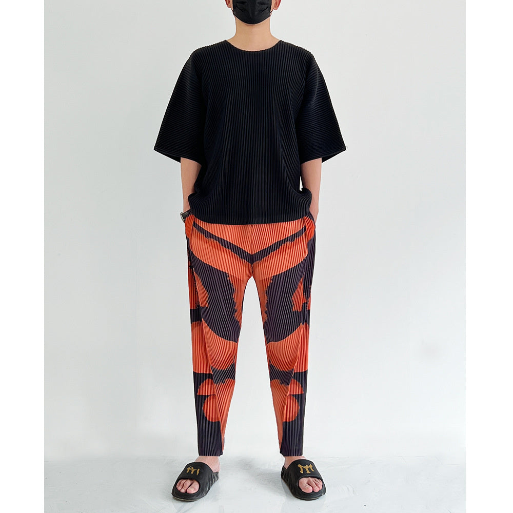 Beach Pleated Printing Pants