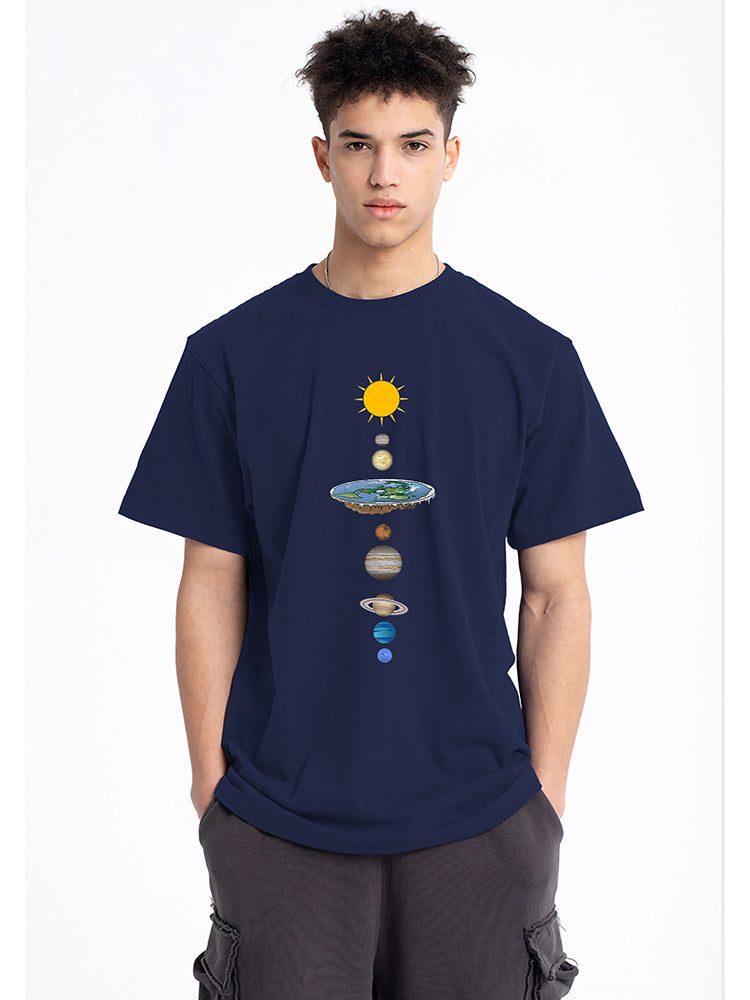 Cosmic Solar System Planets Print Man T-Shirt