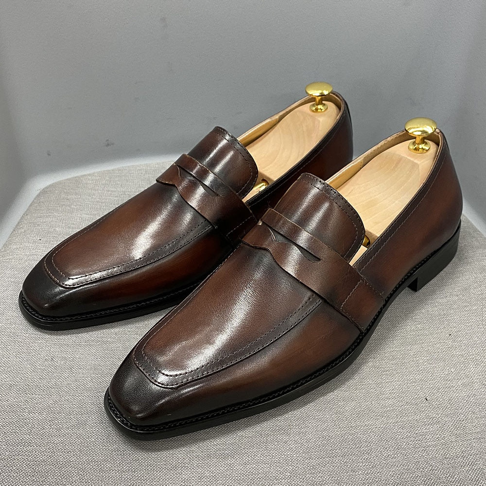 Genuine Cow Leather Italian Style Dress Shoes