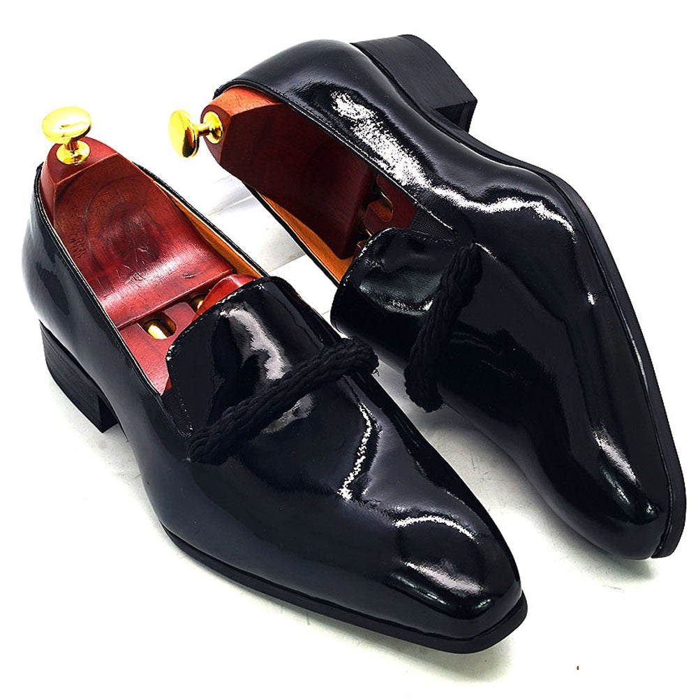 Black Patent Leather Loafers Shoes