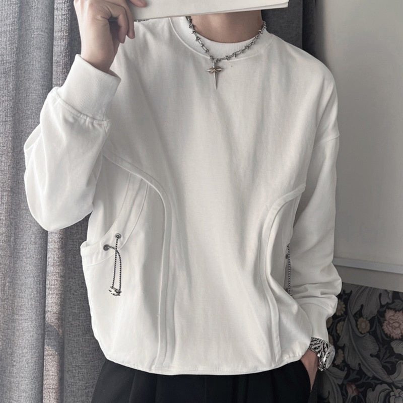 Splicing Mono Tone Harajuku Sweatshirt