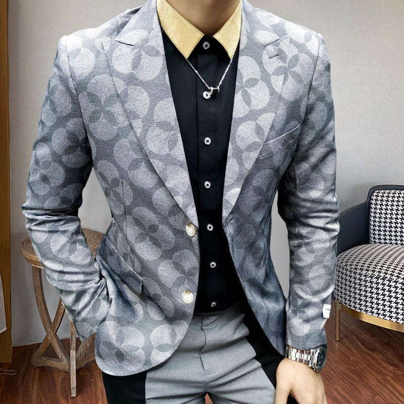 Printed Single Breasted Polyester Blazer