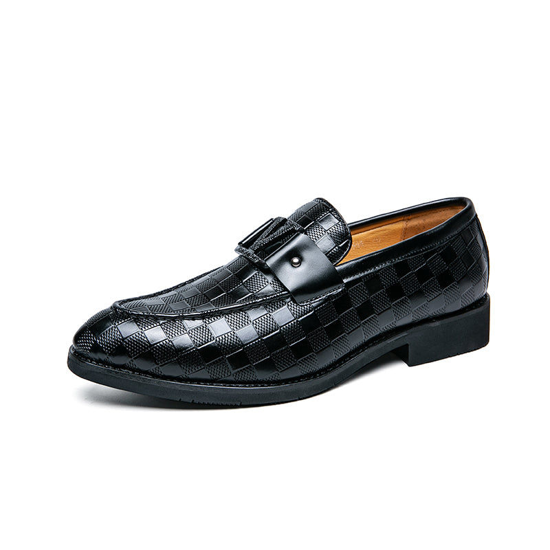 Gradient Anyaman V Buckle Loafer Shoes