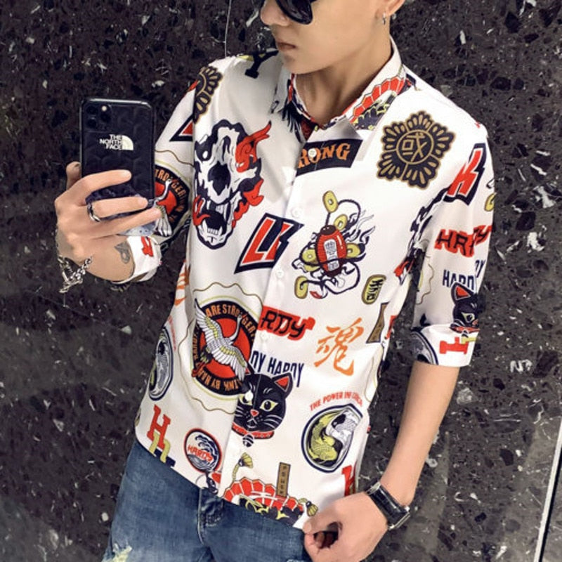 Colorful Animation Print Style Shirts