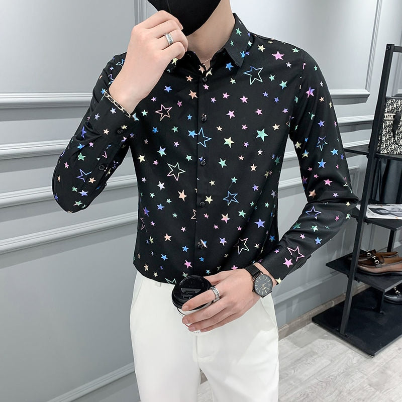 Colorful Starts Printed Long Sleeve Shirt