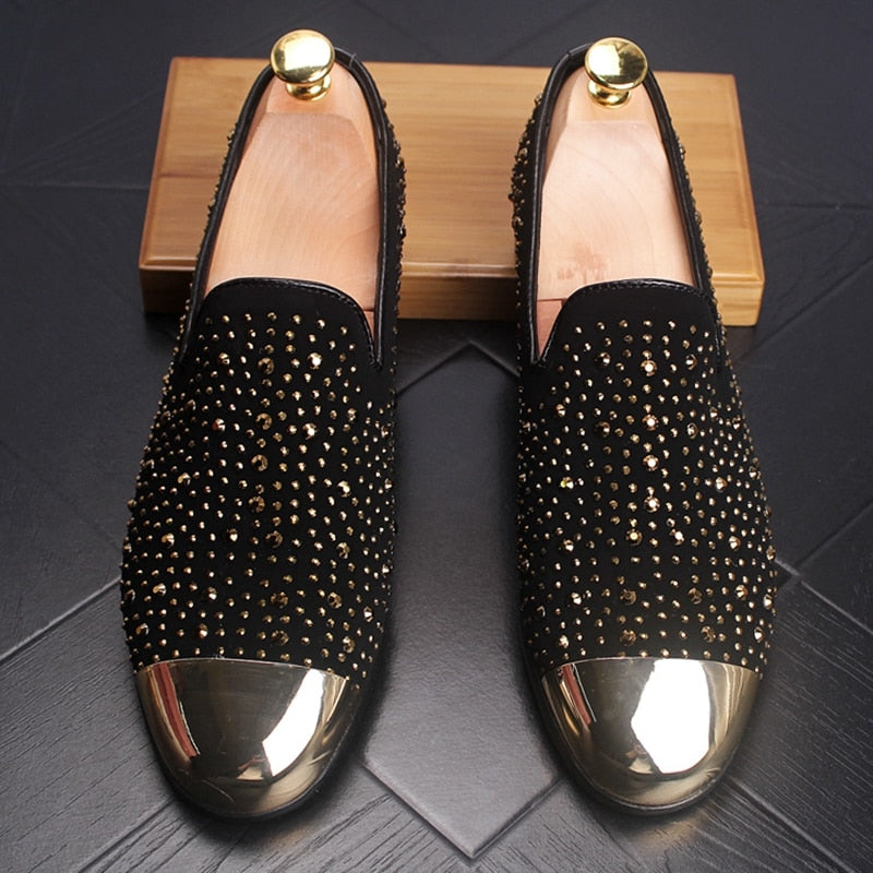 Metal Toe with Round Rivet Casual Party Dress Style Men Shoes