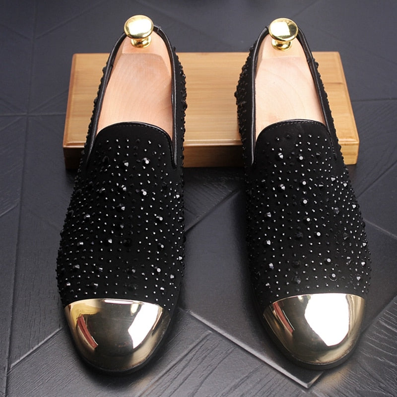 Metal Toe with Round Rivet Casual Party Dress Style Men Shoes