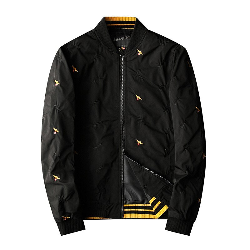 Stitching Bee Embroidery Polyester Jacket