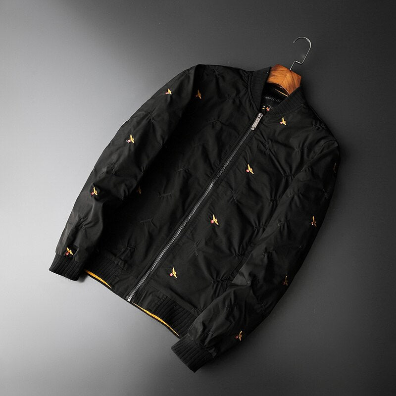 Stitching Bee Embroidery Polyester Jacket