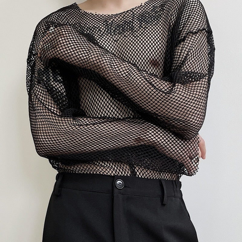 Basic Long-Sleeved See-Through T-Shirts