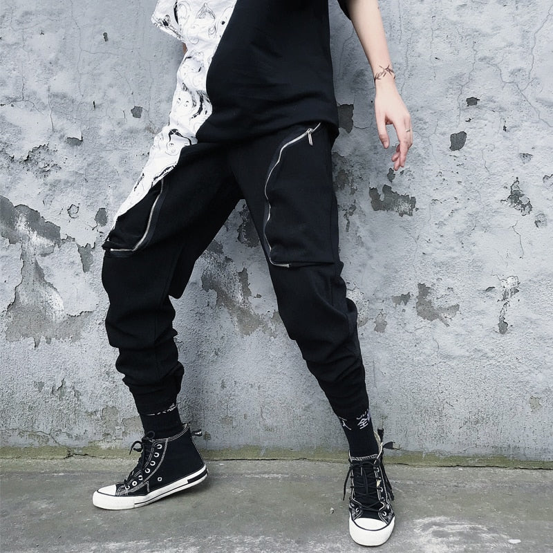 Casual Streetwear Hip Hop Dancing with Oblique Zipper Design Men Pant - FanFreakz