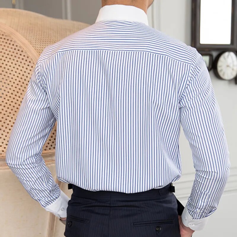 Stripe Polyester Long Sleeve Shirt