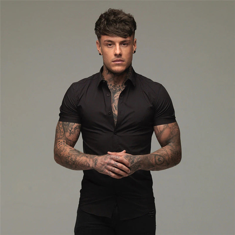 Slim Fit Button Solid Shirt