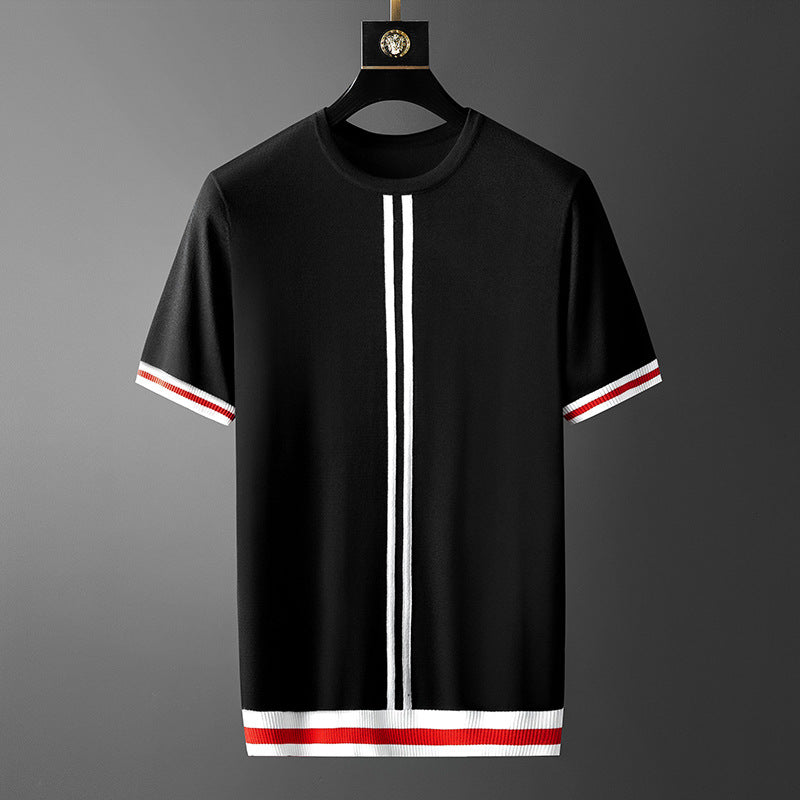 Two-Stripes Cotton Short Sleeve T-Shirt