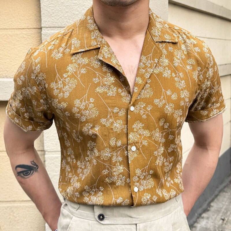 Summer Floral Printed Men Shirt