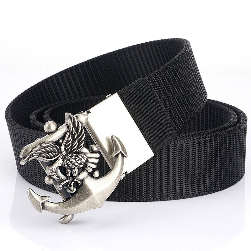 Anchor Eagle Metal Buckle Canvas Belt