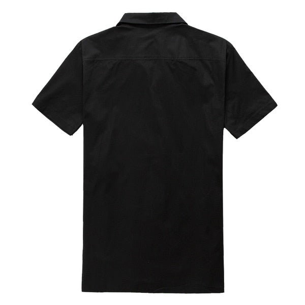 Three Color Vertical Panels Combination Men Shirt