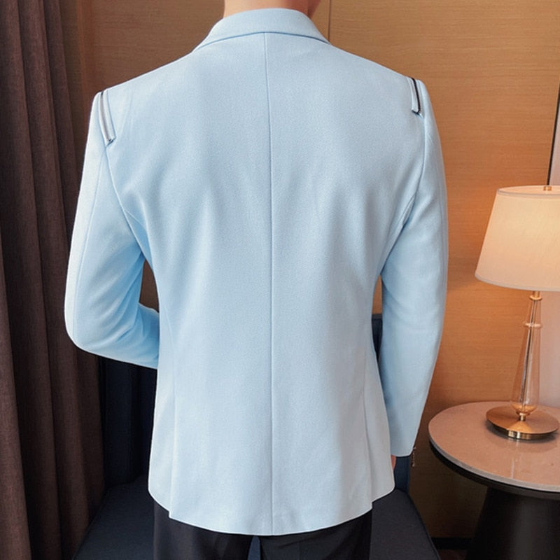 Zipper Decoration Solid Blazer