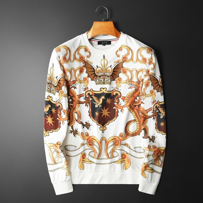 Gold Palace Printed White Sweatshirt