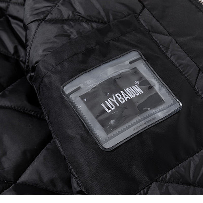 Fake Two Patchwork Parachute Jacket