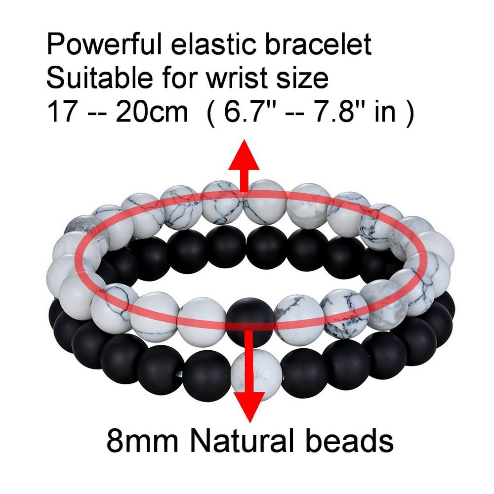 Natural Stone Matte Onyx Stone with Crown Accessories Men Beads Bracelet