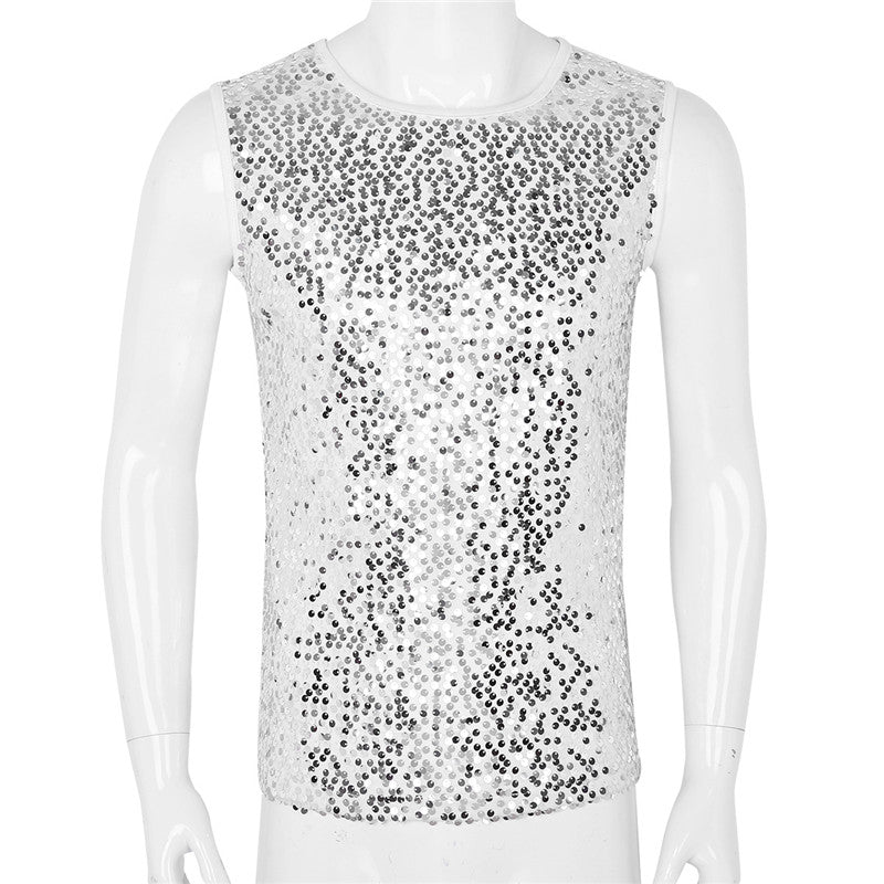 Circle Sequin Shiny Tank Top