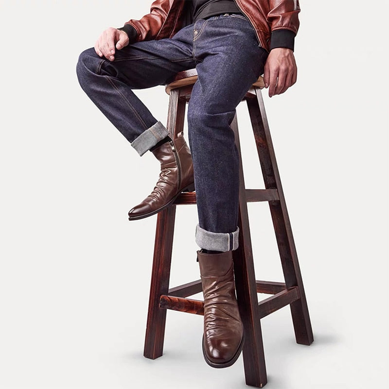 Embossed Style Zipped Chelsea Boots