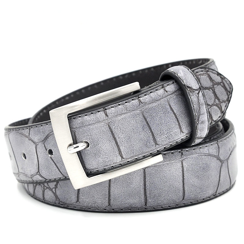 Crocodile Pattern With Faux Split Leather Men Belt