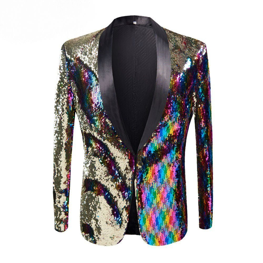 Disco Lights Sequins Nightclub Style Men Costume Blazer - FanFreakz