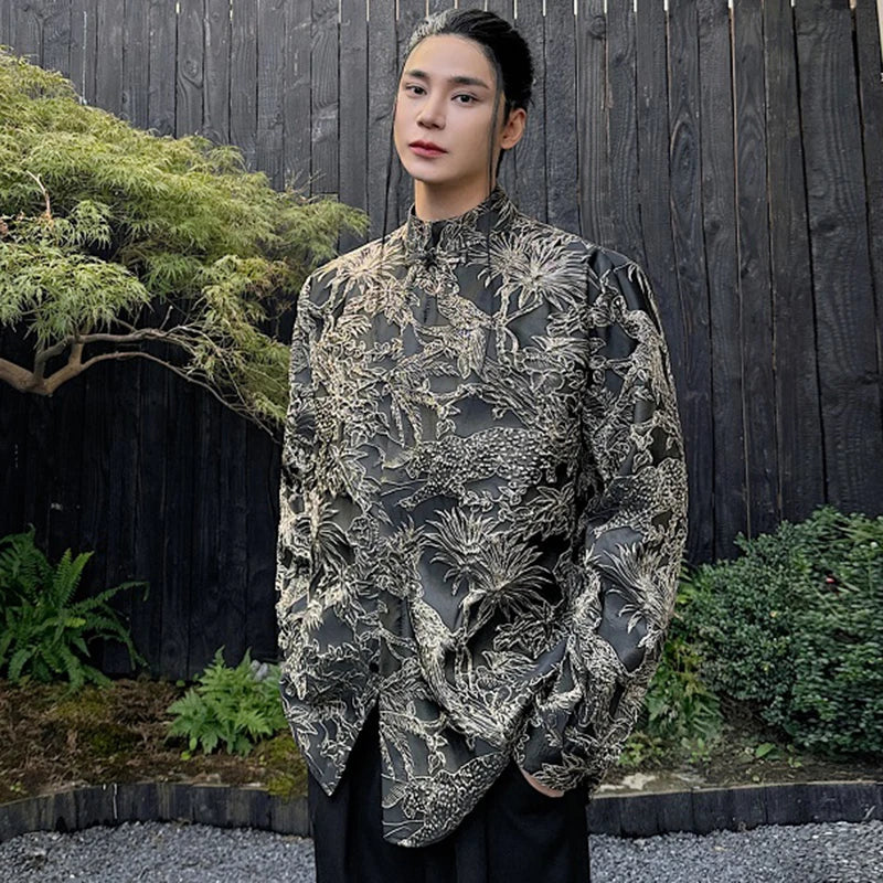 Vintage Knot Chinese Style Embroidery Shirt