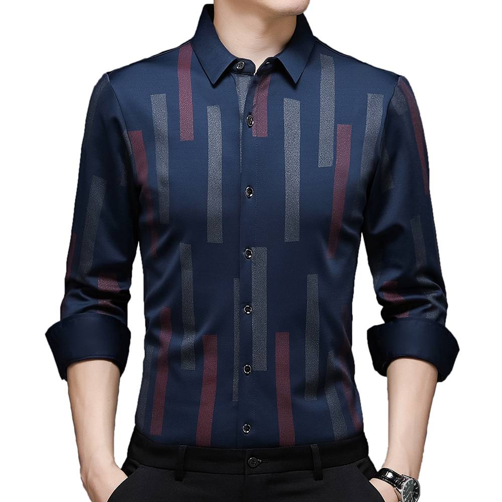 Vertical Blocks Printed Long Sleeve Shirt