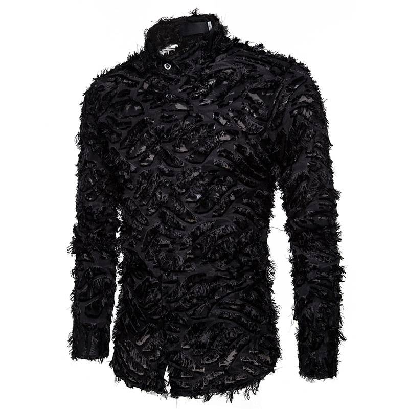 Full Feather Design Long-Sleeved Shirt