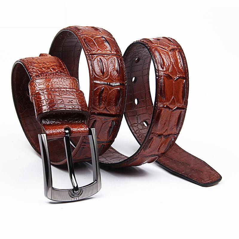 PU Leather Crocodile Pin Buckle Belts