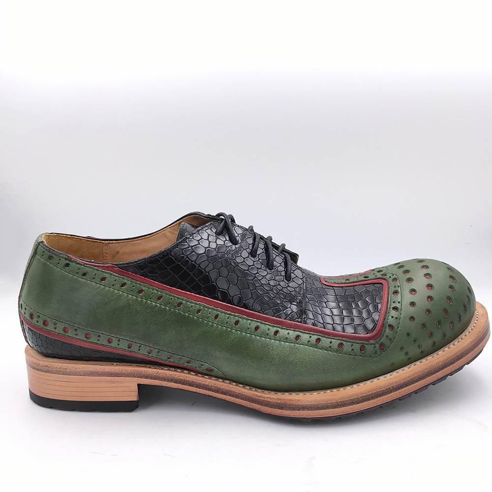 Unique Design Thick Round Toe Casual Men Leather Shoes