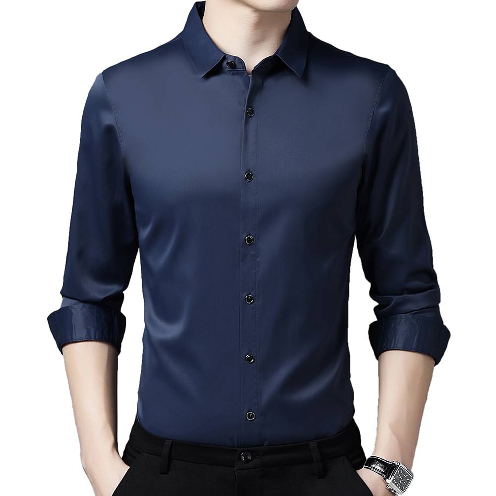 Black Buttons Solid Color Long Sleeve Shirt