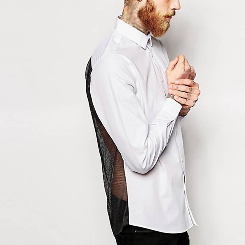 See-Through Back Long-Sleeved Shirts