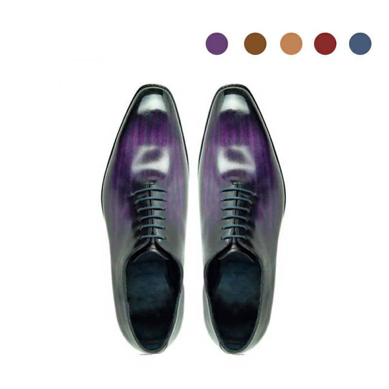 Blended Color Genuine Leather Oxford Shoes